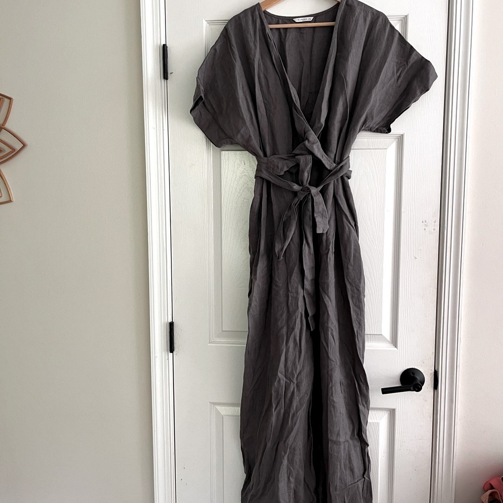 LinenFox wrap jumpsuit L/Xl